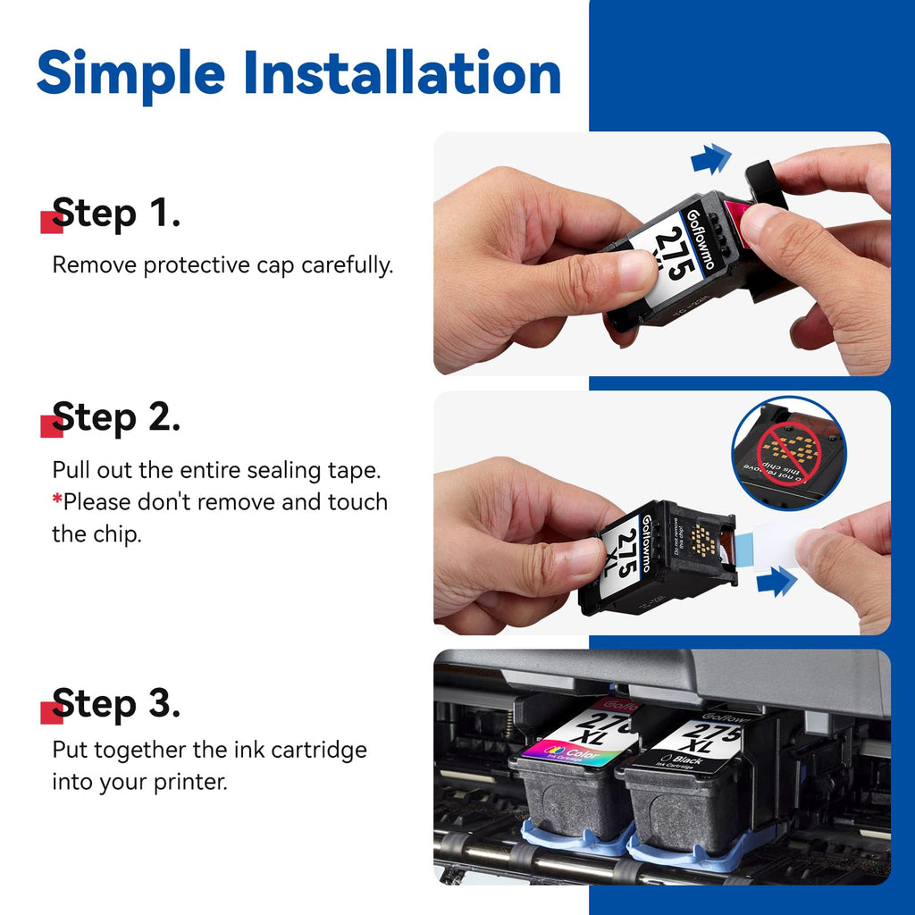 275XL 276XL Ink Cartridge Compatible for Canon PG-275 CL-276 XL Black Color