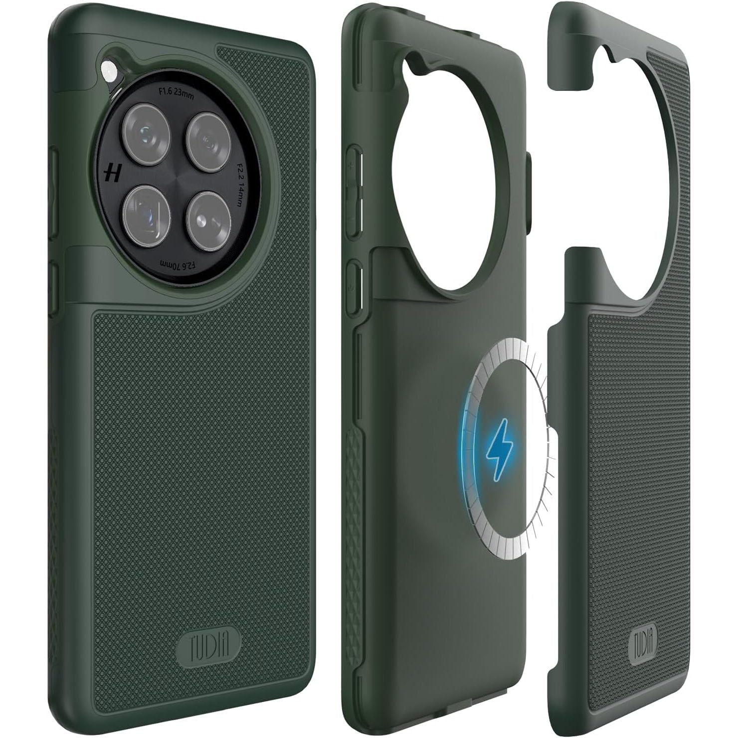 Buy now TUDIA MergeGrip Magsafe Compatible Phone Case for OnePlus 12 5G 2024 - Military Grade, Drop Tested, Dual Layer, Shockproof, Anti-Slip, Heavy Duty & Protector Cover Protective Phone Case - Matte Black Magnetic OnePlus 12 Pine Green at indiglob india