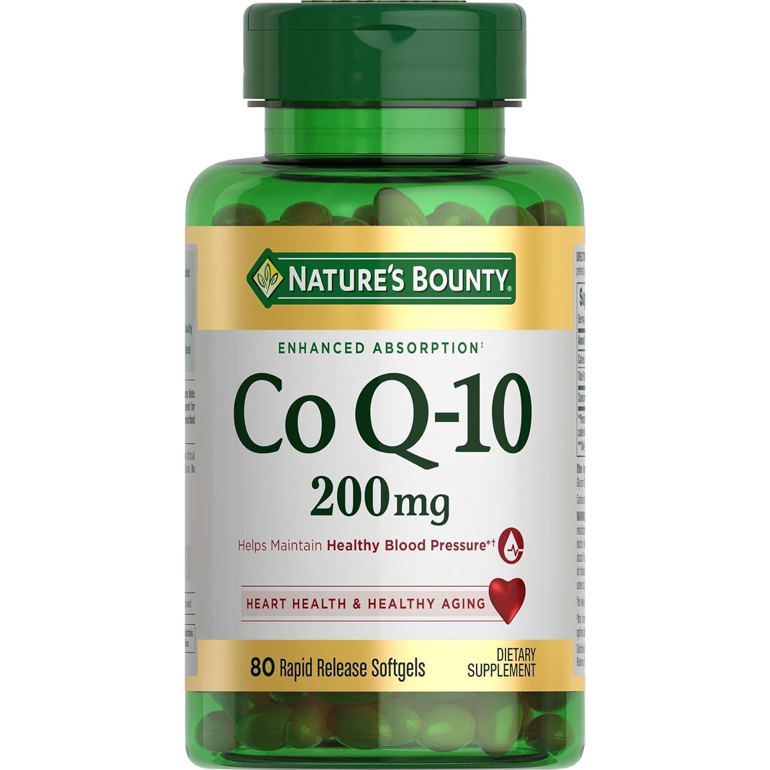 Buy now Nature's Bounty CoQ10, Heart Health and Healthy Aging, Dietary Supplement, 200mg, 45 Rapid Release Softgels 80 Count (Pack of 1) at indiglob india