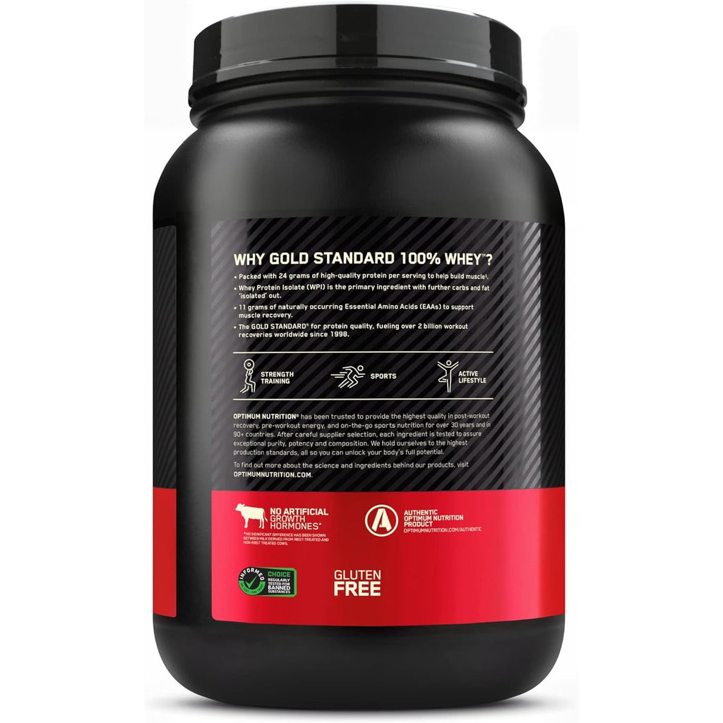 Buy now Optimum Nutrition Gold Standard 100% Whey Protein Powder, Banana Cream, 2 Pound (Packaging May Vary) at indiglob india