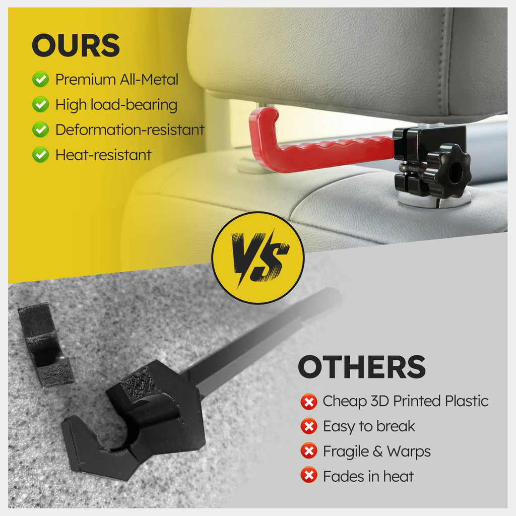 Heavy Duty Steel Bow Hanger for Truck, Headrest Hard hat Holder for Truck