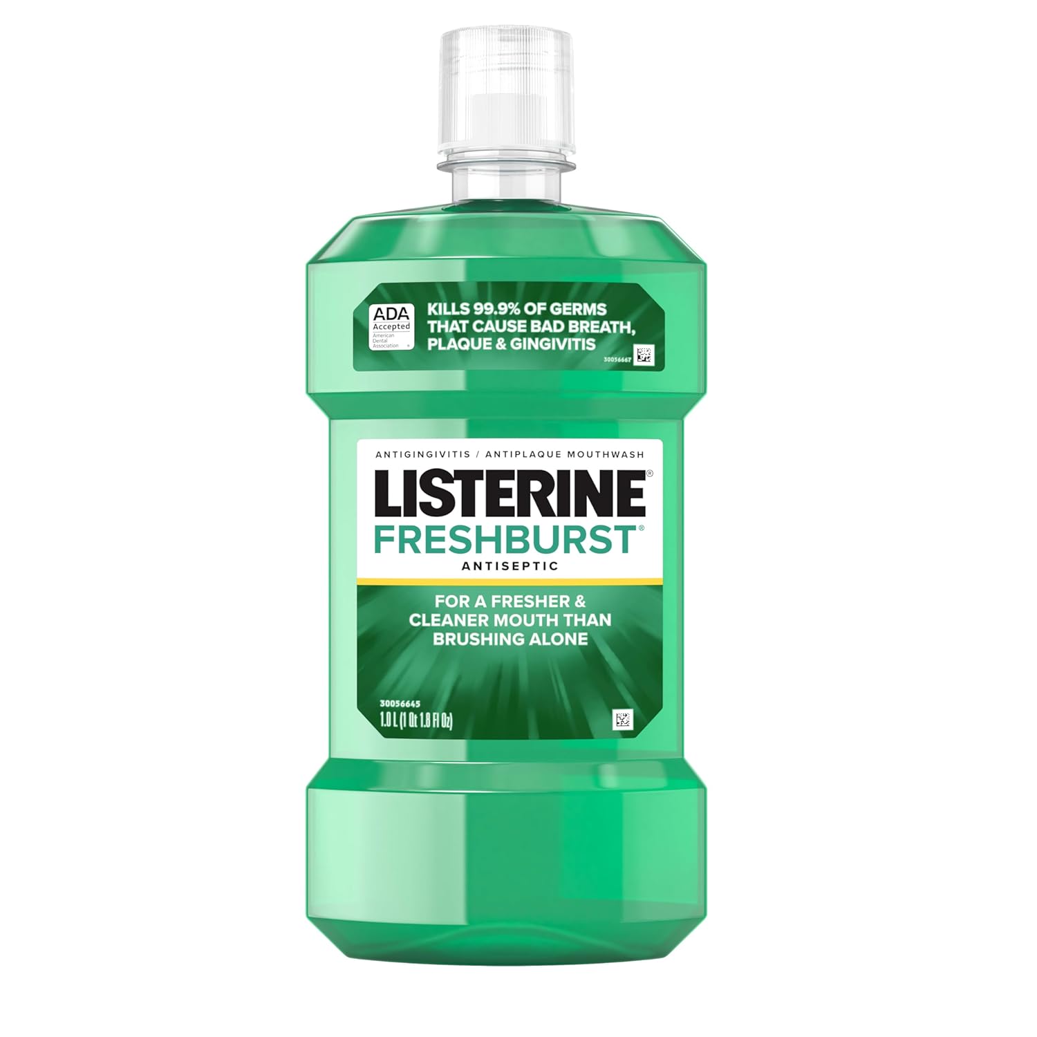 Buy now Listerine Freshburst Antiseptic Mouthwash for Bad Breath, Kills 99% of Germs That Cause Bad Breath & Fight Plaque & Gingivitis, ADA Accepted Mouthwash, Spearmint, 1 L 33.8 Fl Oz (Pack of 1) at indiglob india