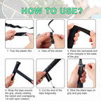 Rolett 12 Pack Tennis Racket Grip Tape, Precut Anti Slip Tennis Grip Tape