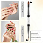Starfa 1Pcs Builder Gel Brush Dual Ended Nail Art Brush for Polygel | Dual ended gel brush,nylon bristles,copper tube handle,for builder gel,hard gel,polygel,nail art design and salon use