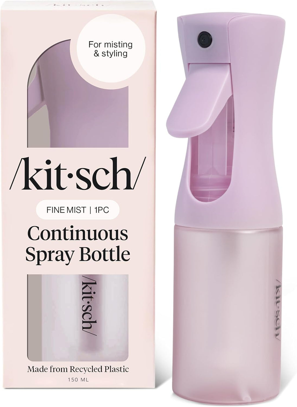Buy now Kitsch Continuous Spray Bottle for Hair â€“ Fine Mist Water Mister & Water Spray Bottle â€“ Recycled Hair Spray Bottle â€“ Spray Bottles for Cleaning, Styling, Plants & More â€“ Terracotta, 150ml at indiglob india
