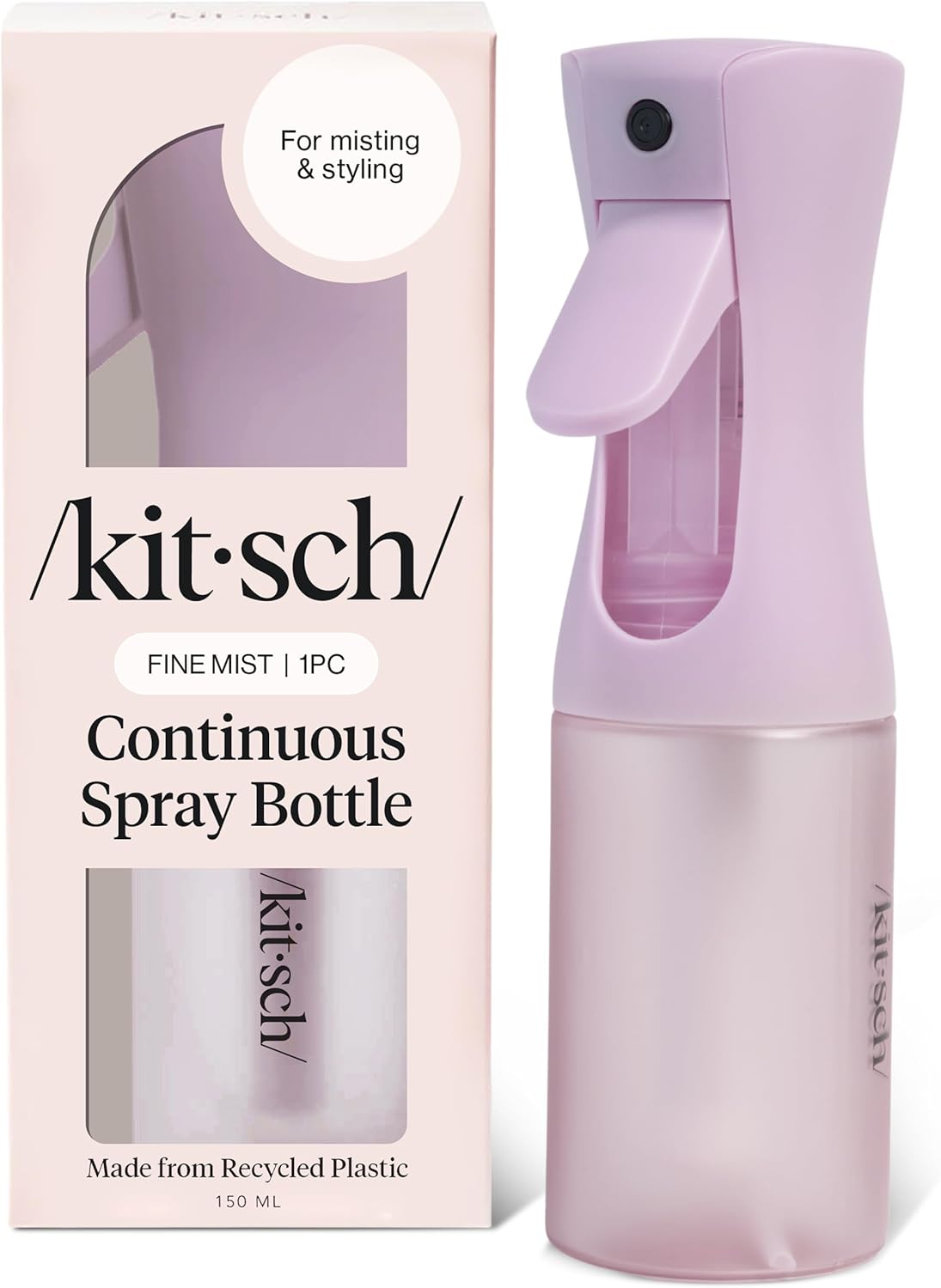 Buy now Kitsch Continuous Spray Bottle for Hair â€“ Fine Mist Water Mister & Water Spray Bottle â€“ Recycled Hair Spray Bottle â€“ Spray Bottles for Cleaning, Styling, Plants & More â€“ Terracotta, 150ml at indiglob india