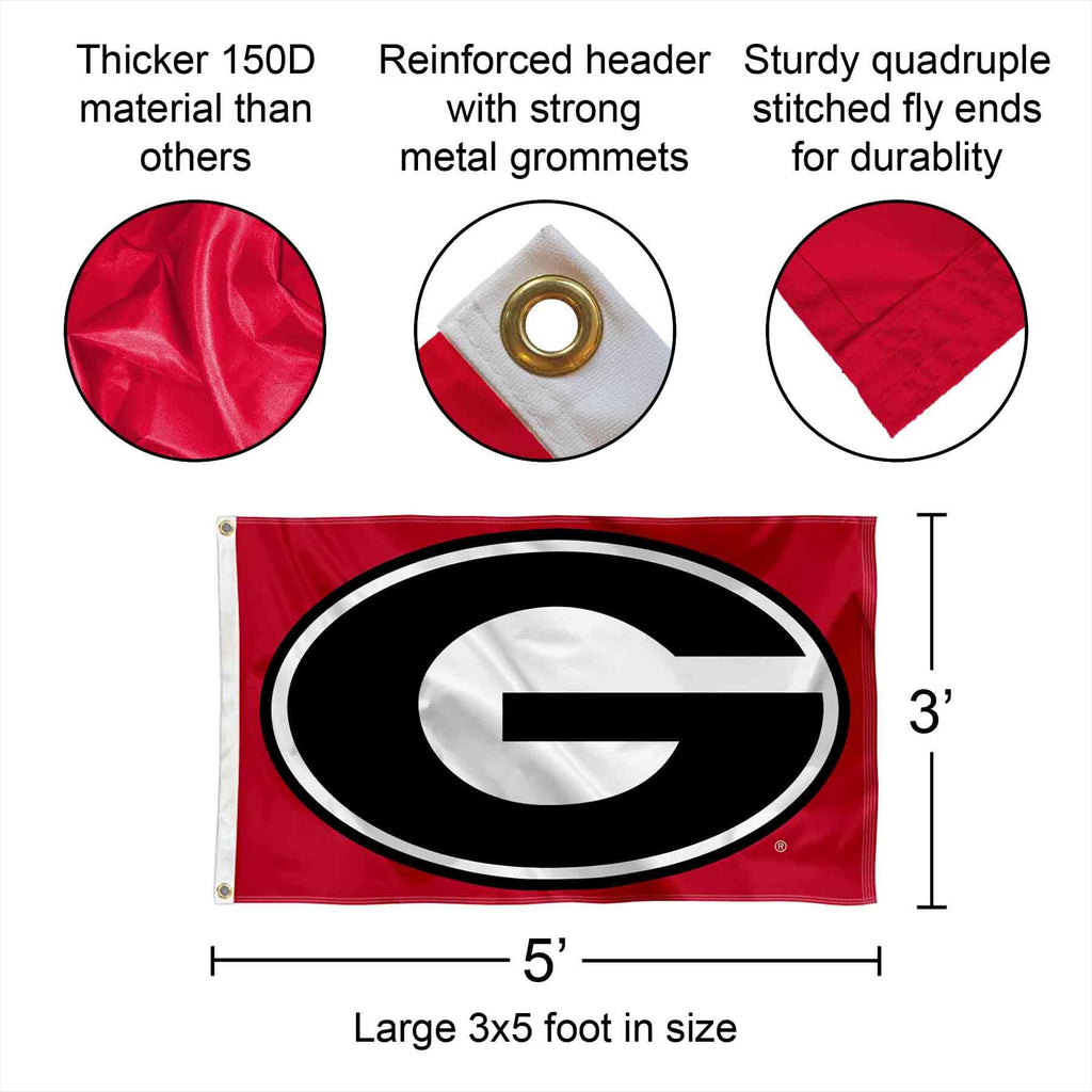 College Flags & Banners Co. Georgia Bulldogs Dawgs University Large College Flag