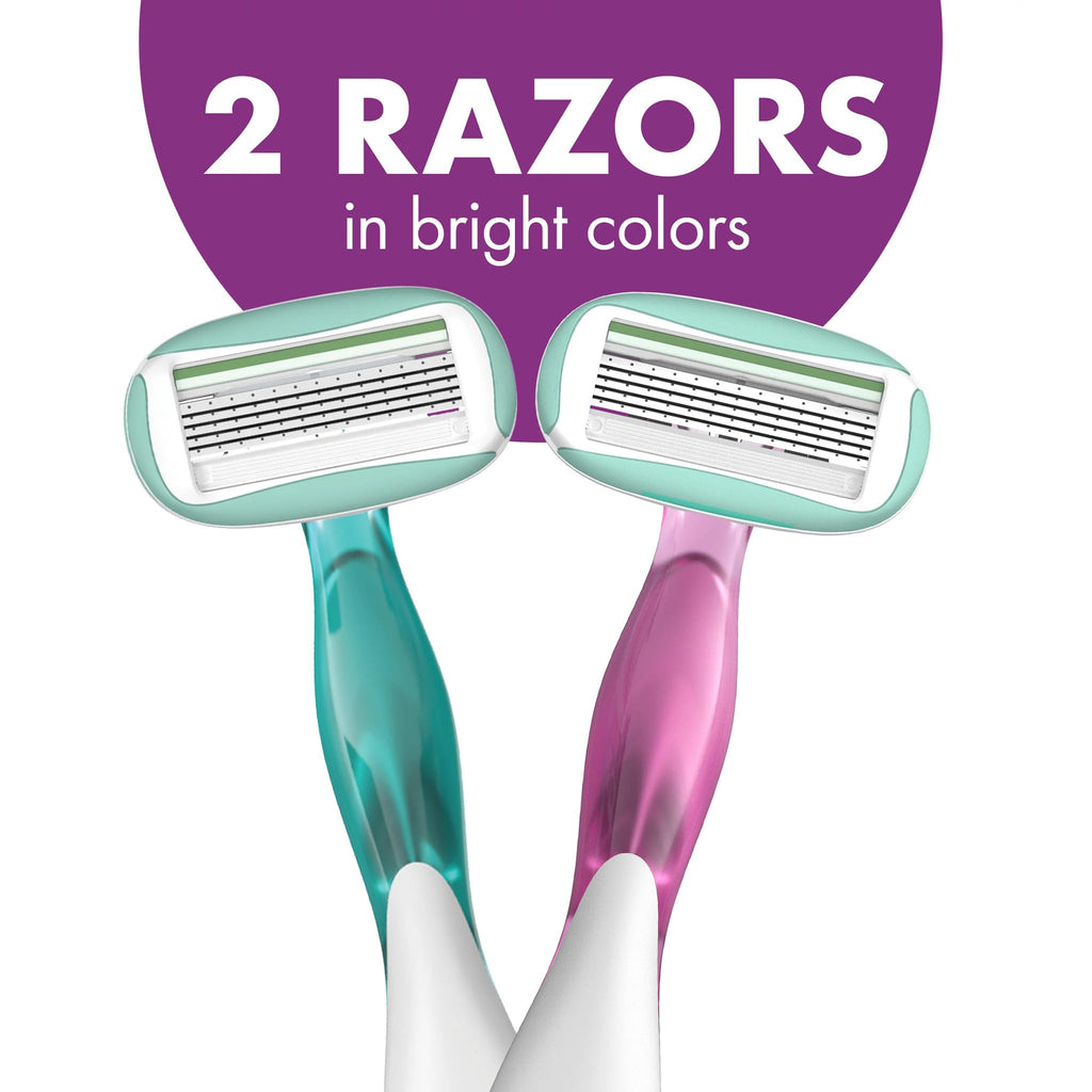 BIC Soleil 5 Sensitive Womens Disposable Shaving Razors, 2 Count, 5 Blades