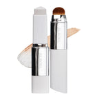 ELROEL Blanc Cover Cream Stick V White - Korean Foundation (#200 Fair) | Medium To Full Coverage, Dewy Finish, Color-Changing Foundation Stick with Volufiline, Dual-Ended, Built-In Detachable Brush