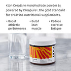 Kion Creatine Monohydrate Powder, Creapure, Unflavored, Strength & Muscle | 5g pure micronized creatine per scoop to build strength, power, and lean muscle for men and women, mixes clear, no fillers