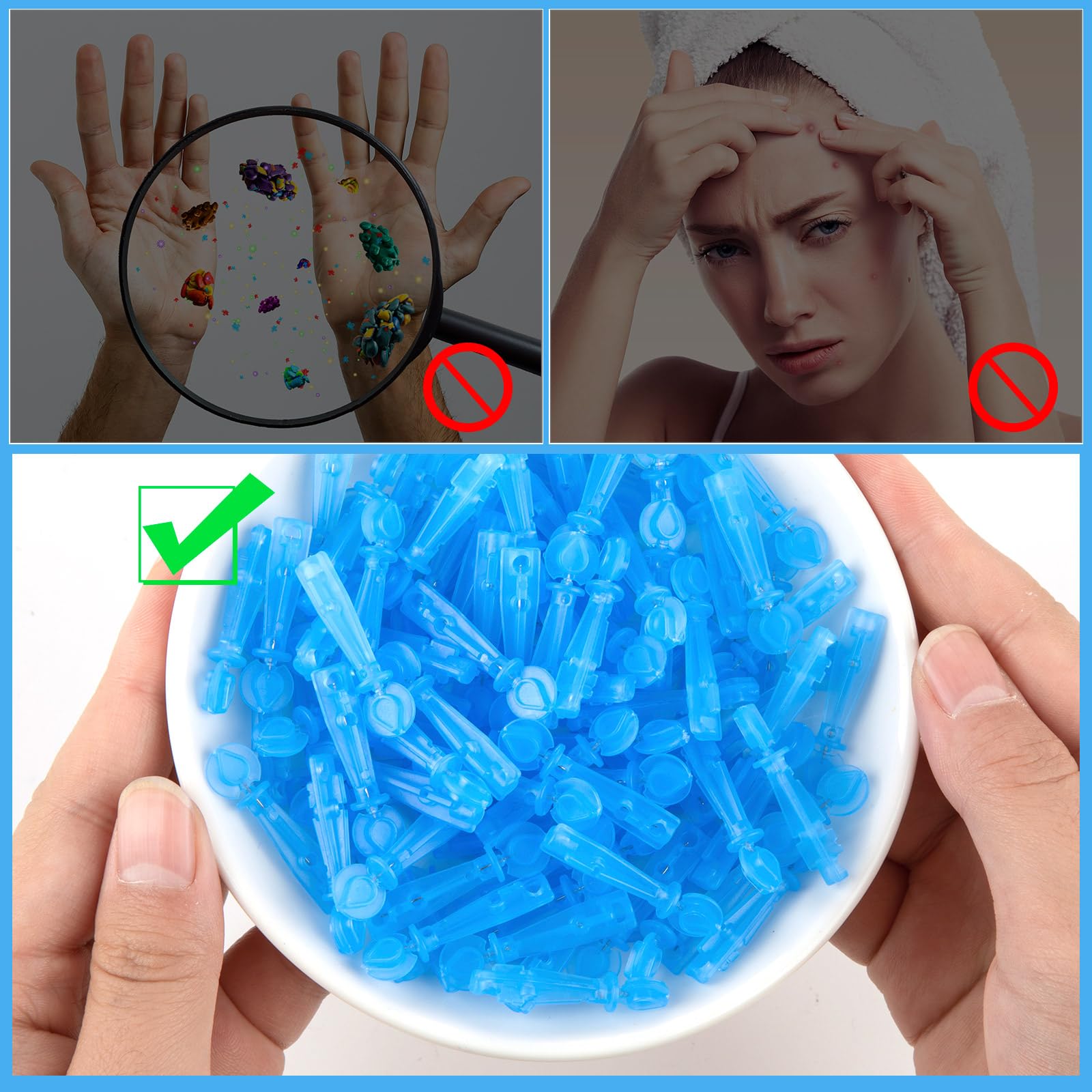 Lancets for Facial Extraction, 100Pcs Disposable Acne Needle | Effective Blemish and Blackhead Removal Tools for Clear Skin