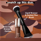 e.l.f. Liquid Bronzer & Contour Duo Brush | Silky Highly Pigmented Formula with Dual-ended Makeup Brush, Synthetic Bristles, 100% Vegan and Cruelty-Free