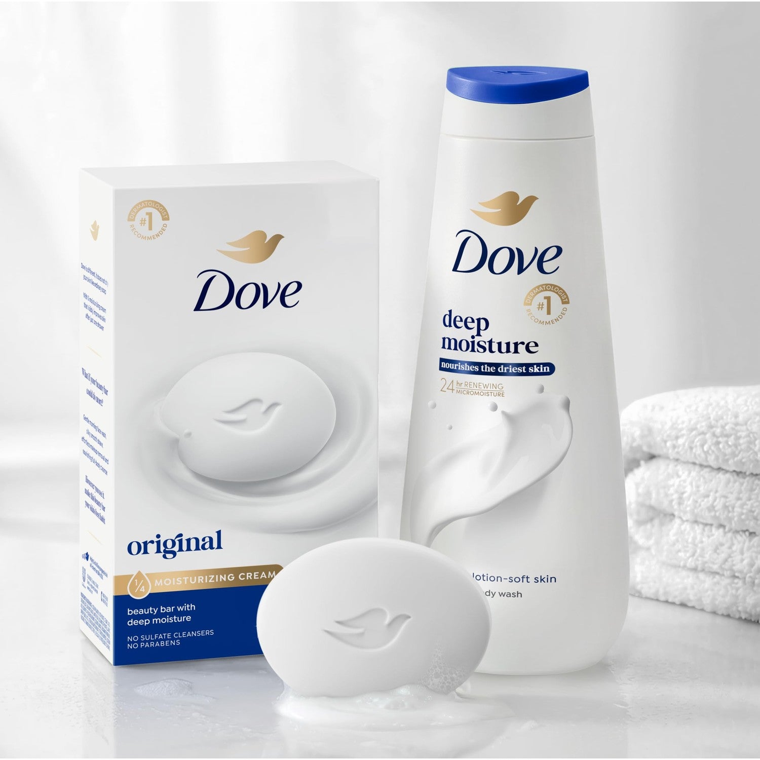 Dove Beauty Bar Soap Original 8 Count for Soft, Smooth Skin, with 1/4 Moisturizing Cream 3.75 oz | Moisturizing beauty bar with ¼ moisturizing cream for soft, smooth skin on face, body and hands