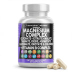 Clean Nutraceuticals Magnesium Complex with Magnesium Glycinate Citrate Malate Oxide Taurate Aspartate Orotate & Mag Chloride, Zinc Copper Manganese (120 Count (Pack of 1))