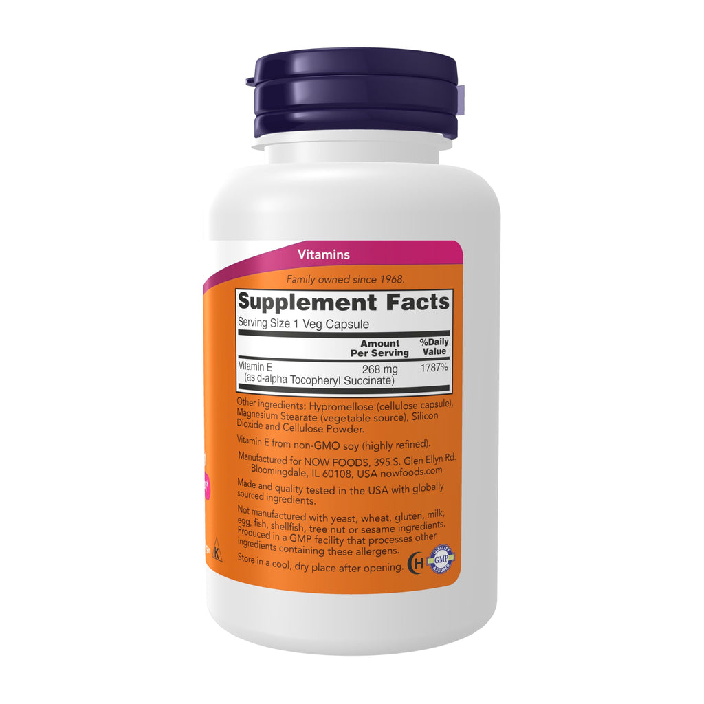 Buy now NOW Foods Supplements, Vitamin E-400 IU D-Alpha Tocopheryl, Dry, Antioxidant Protection*, 100 Veg Capsules at indiglob india