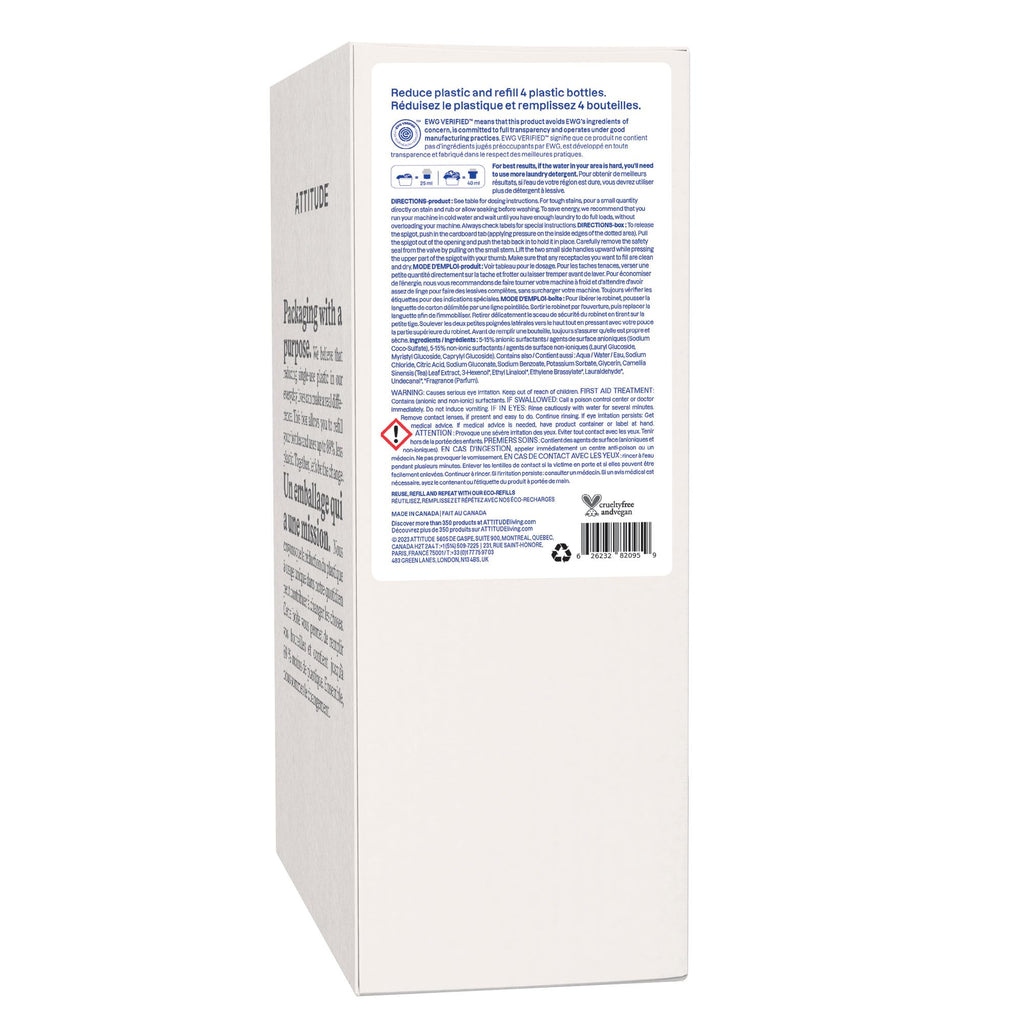 ATTITUDE Laundry Detergent Refill, EWG Verified, Mountain Fresh, 160 Loads