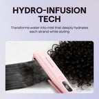 Wavytalk Steam Hair Straightener Steam Sesh for Less Heat Damage, Flat Iron | Detachable Comb, Steam Nourishes, Speeds Straightening, Fights Humidity & Frizz, Nano Titanium 1.38'' Plate, 5 Heat, Pink