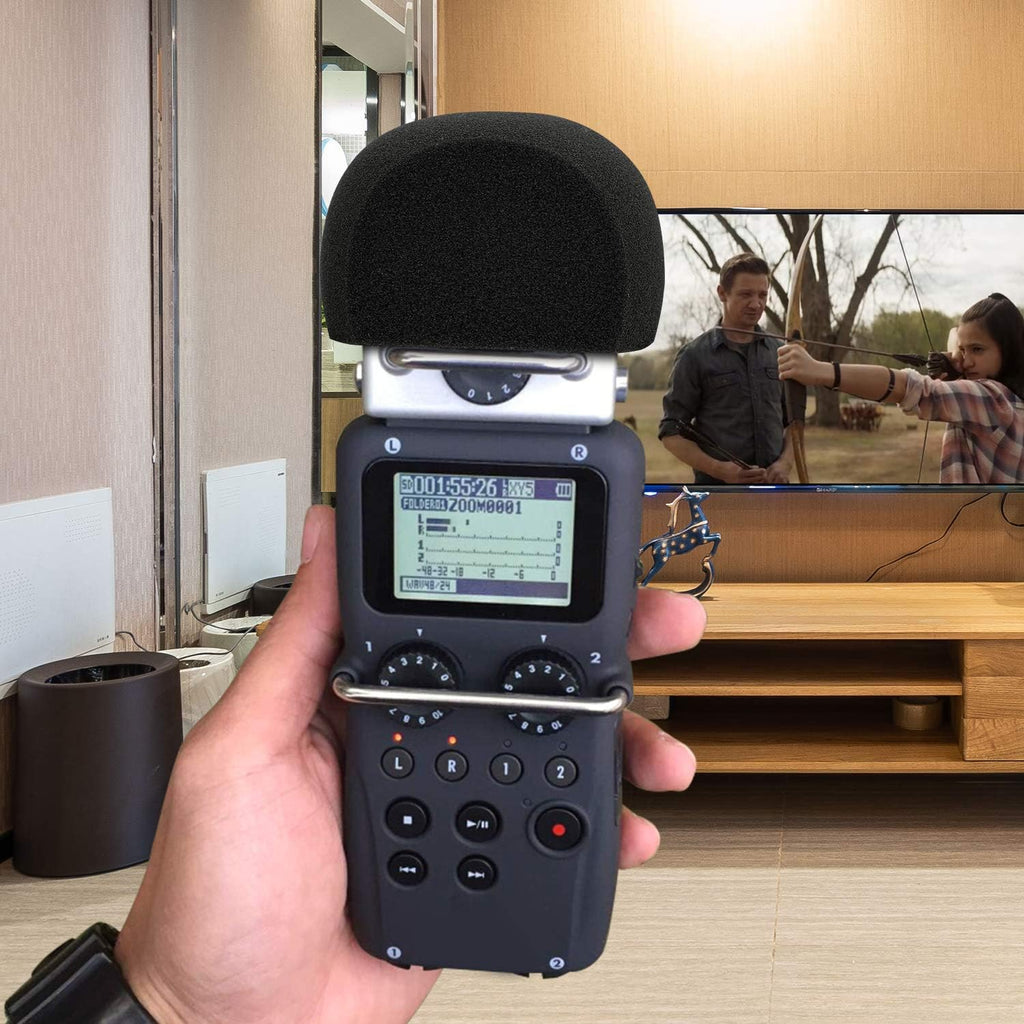 Buy now ChromLives Windscreen Microphone Wind Muff, Foam Wind Screen Wind Cover Compatible with Zoom H5 H6 Portable Handy Recorder Furry & Foam 2Pack at indiglob india