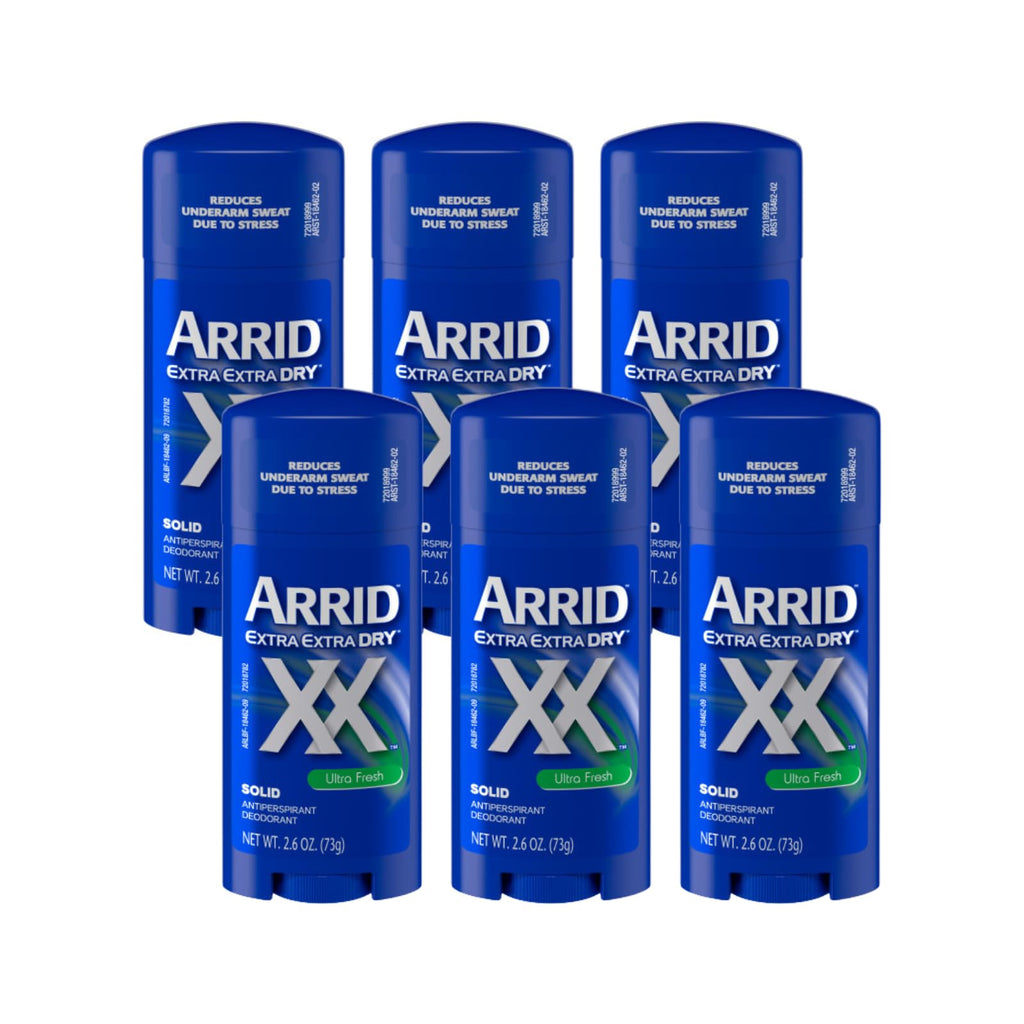 Arrid XX Antiperspirant/Deodorant Solid, Unscented, 2.6-Ounce Sticks (Pack of 6)