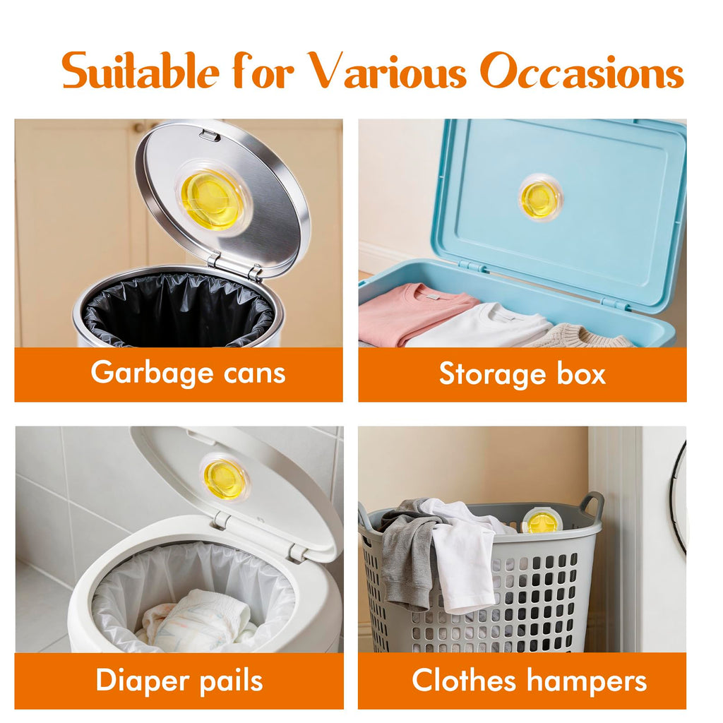 10 Pack Trash Can Deodorizer, Citrus Scent Stick-On Gel Air Freshener Up to 30 Days, Long Lasting Odor Absorber for Kitchen Garbage Bin, Bathroom, Diaper Pail, Closet, Each 0.176 Oz