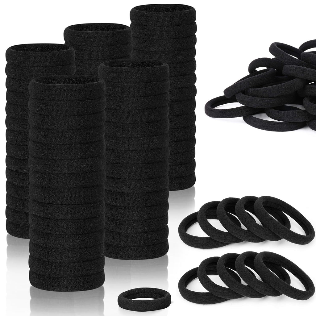 Hair Ties for Girls Elastic Hair Tie 200 PCS Black Soft for Medium Hair Hair Accessories for Women Perfect for Long Lasting Braids Ponytails and More Pain Free Hair Ponytail Holders Hair Elastic Band
