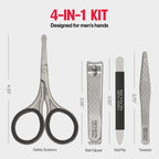 Buy now Revlon Men's Grooming Kit, 5-Piece Travel Essentials Set, Includes Nail Clippers, Scissors, File, Tweezers and Carrying Case, Stainless Steel, 1 count at indiglob india