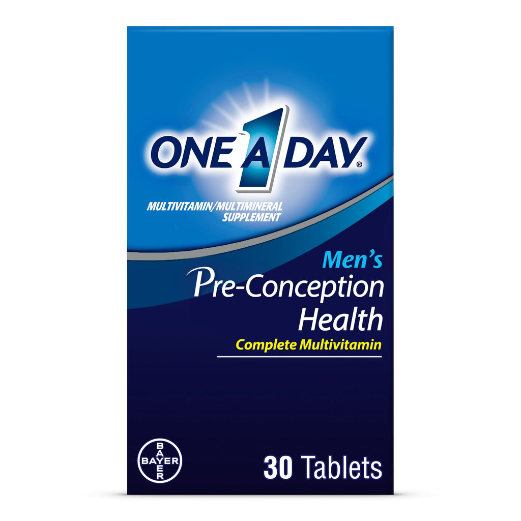 One A Day Men's Pre-Conception Health Multivitamin to Support Sperm Health, Supplement for Men with Vitamin C, Vitamin E, Selenium, Zinc, and Lycopene, 30 Count