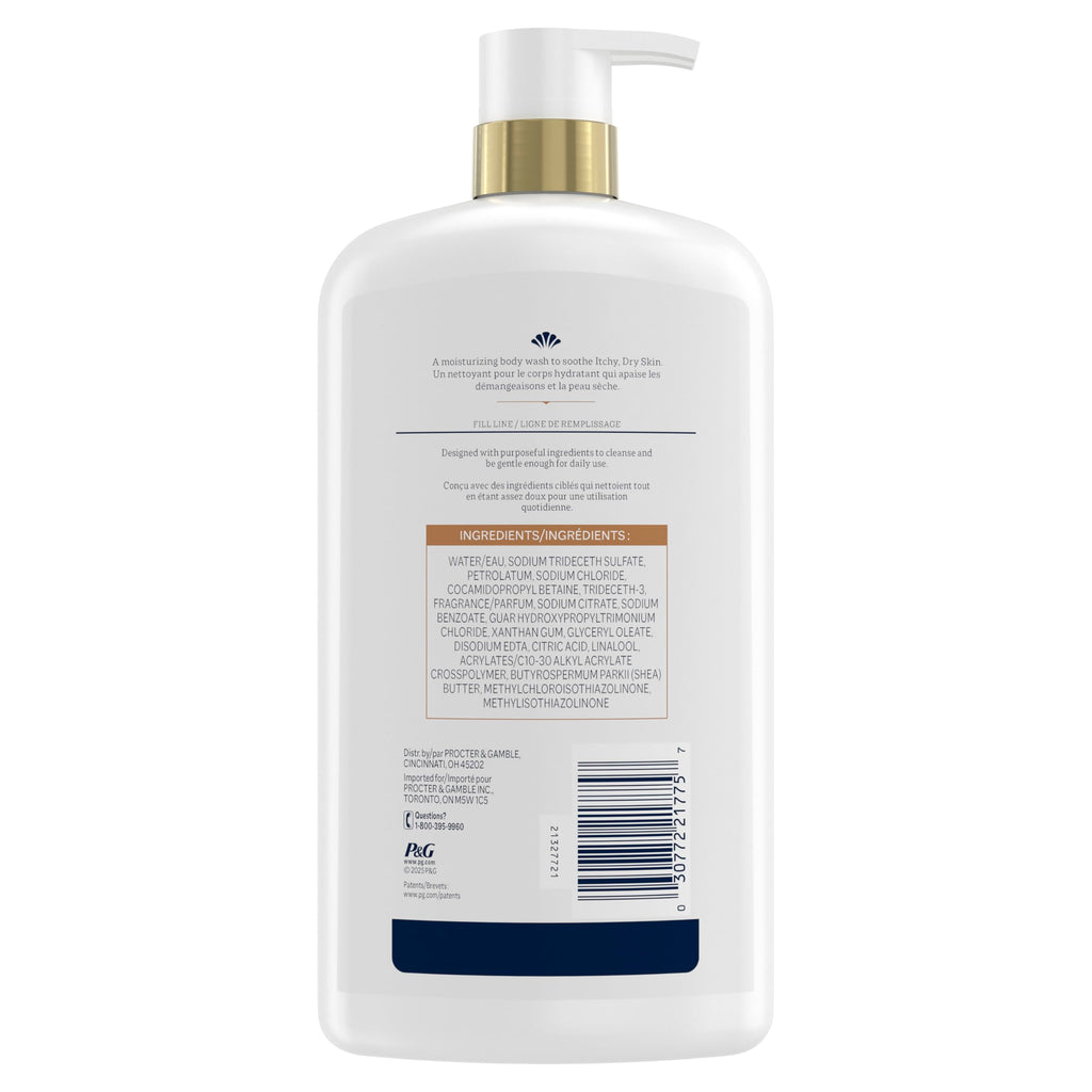 Ivory Body Wash, Deeply Moisturizing, 24hr Nourishing Hydration, Soothes Itchy Dry Skin, Made with Shea Butter Blend, Free of Dyes Heavy Perfumes Parabens & Phthalates, Oatmilk Scent, 27 oz