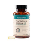 NatureWise Omega 3 Fish Oil - 500mg Omega 3 per Serving - 300mg EPA & 200mg DHA - Sustainably Sourced for Purity - Lemon Flavored - Burpless - Gluten & Soy Free, Non-GMO - 180 Softgels[6-Month Supply]