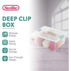 Buy now Sterilite 4-Pack Clip Box, Stackable Clear Plastic Bins with Latching Lids, Deep - Writing, Arts or Crafts Supplies Storage Containers for Home, Office, Classroom and Workshop Organization at indiglob india