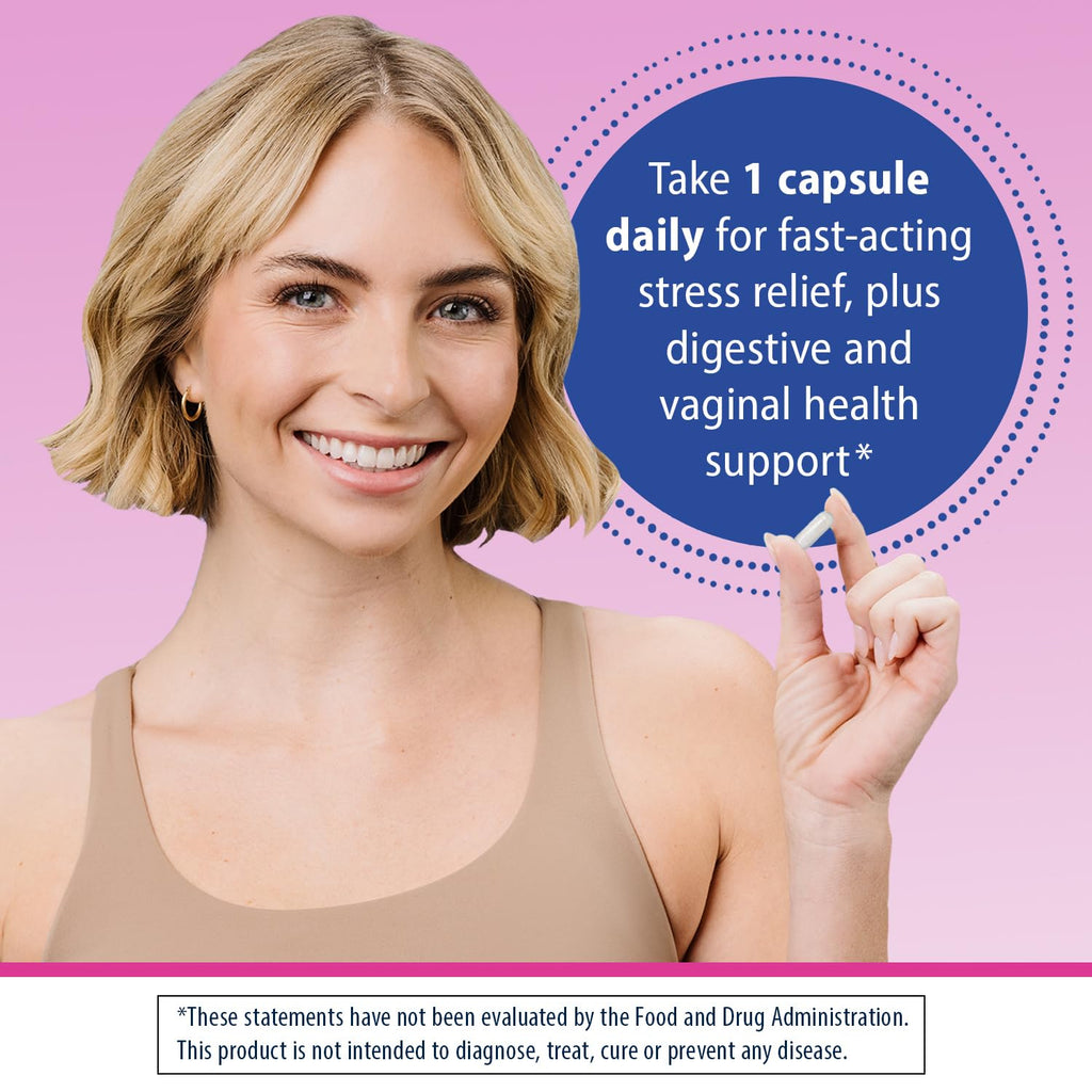 Florastor Probiotics for Women, Digest and De-Stress, 30 Capsules | Digestive Health and Vaginal Probiotic with L-Theanine for Mind and Body Wellness