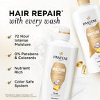 Pantene Shampoo & Conditioner Set, Daily Moisture Renewal - Pro-V Nutrients for Dry, Color-Treated, Straight to Curly Hair, 72-Hour Hydration & Softness, 52.8 Oz Total + Miracle Rescue Shot (0.5 Oz)