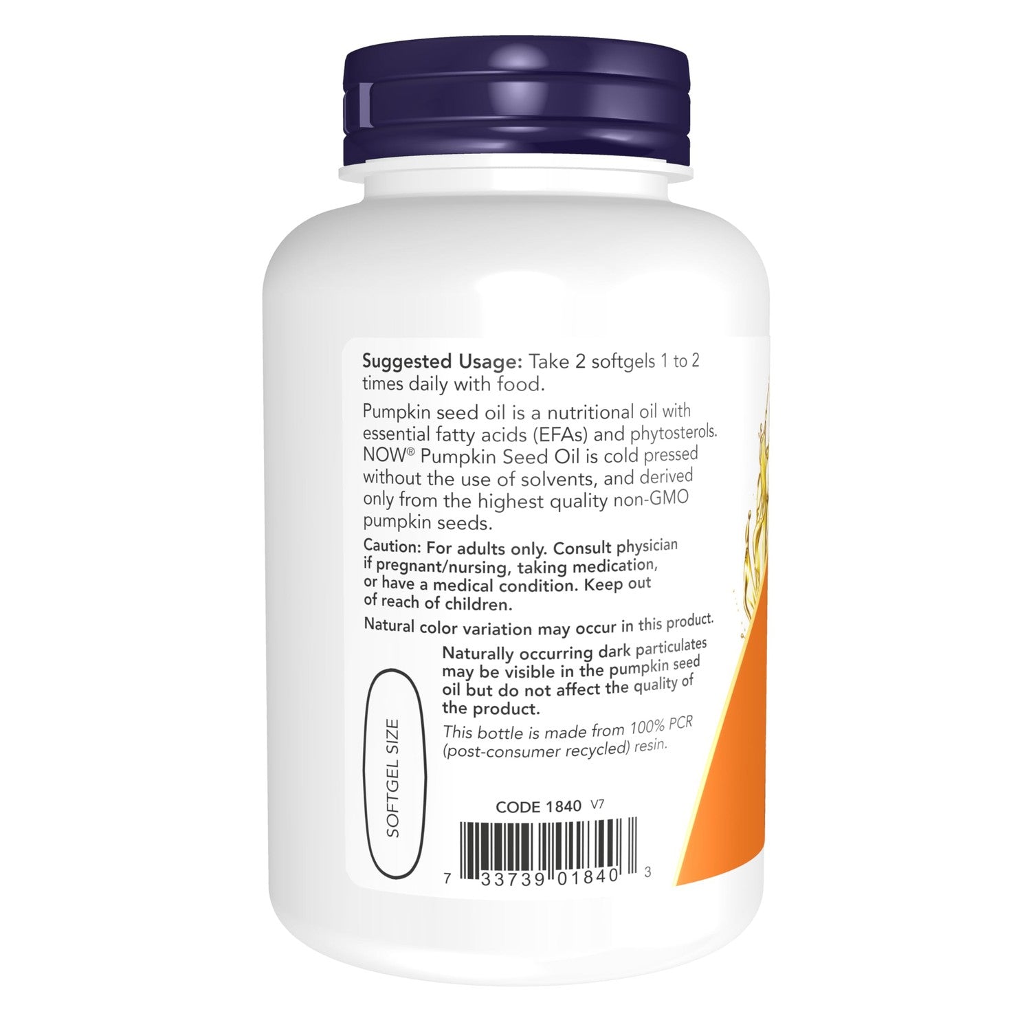 NOW Supplements, Pumpkin Seed Oil 1000 mg with Essential Fatty Acids and Phytosterols, Cold Pressed, 100 Softgels