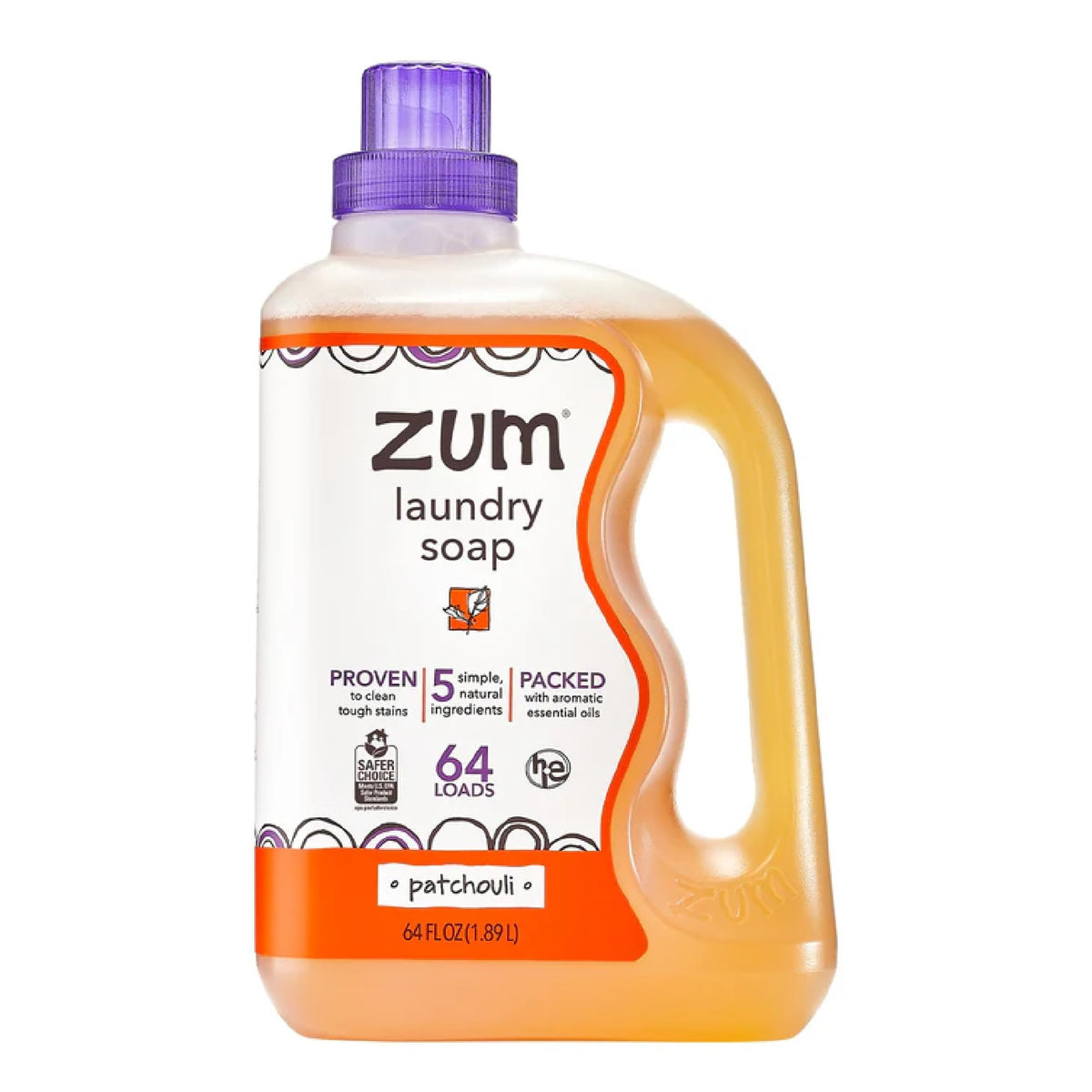 Zum, Laundry Liquid Clean Patchouli, 64 Fl Oz