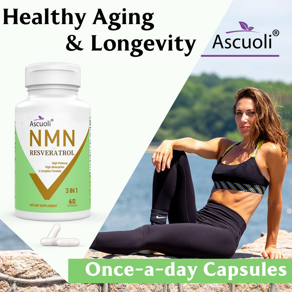 99% Pure NMN Resveratrol 1150mg per Serving, 3-in-1 NMN Supplement, 120 Cap | NMN Resveratrol 1150mg, NMN 500mg + Trans-Resveratrol 600mg, for NAD+, Cell, Energy, Immune, Skin, Anti-Aging & Longevity