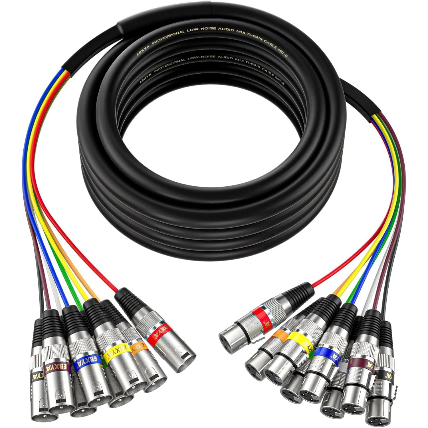 Buy now EBXYA 3 Ft XLR Snake Cables 4 Colored, 4-Channel Microphone Patch Cable XLR Male to Female, Recording Snake for Live, Recording, Studios 2 Pack 1 Pack 8-Channel 25 Feet at indiglob india