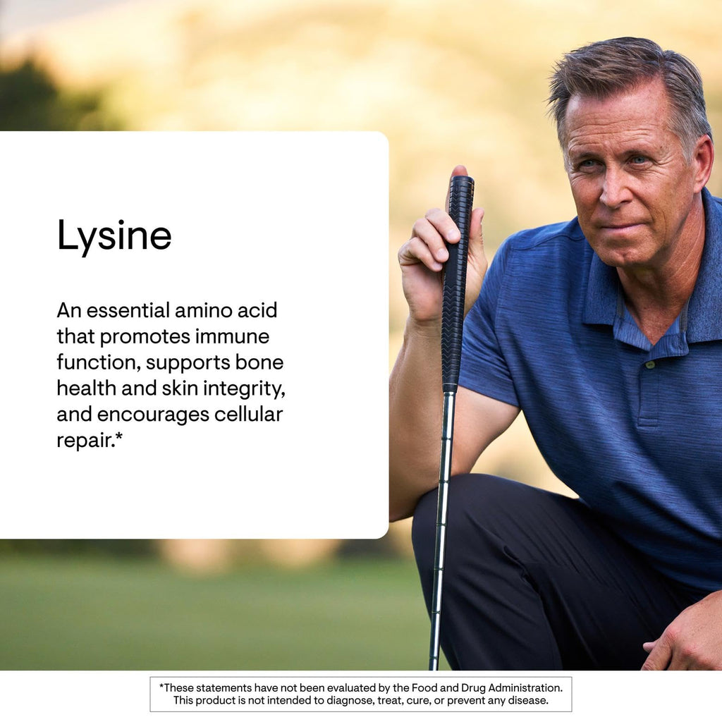 THORNE Lysine, 500 mg Essential L-Lysine Amino Acid, 60 Capsules | Supports Immune Function, Skin & Bone Health, Collagen Formation & Cellular Repair*, Gluten-Free, NSF Contents Certified