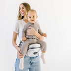 Buy now Tushbaby Original Hip Seat Baby Carrier for Babies & Toddlers up to 45 lbs, Safety Certified, Lightweight No-Foam Design with Storage & Nursing Support, Grey at indiglob india