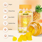 VIFSSG Magnesium Glycinate Gummies 500 Mg, Triple Magnesium Complex Sugar-Free Gummies with Malate 400 Mg, Citrate 400 Mg, Magnesium Supplement Chewable for Women & Men Vegan, Organic 60 Count