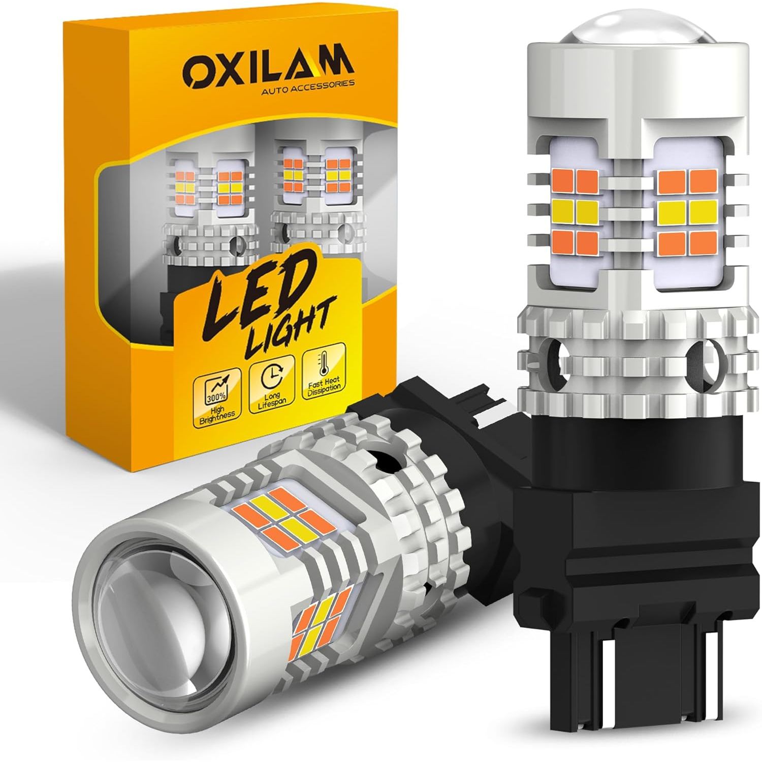 Buy now OXILAM Upgraded 912 921 LED Bulb Reverse Lights, Backup Light Bulbs for Car, 300% Higher Brightness 6000K White, Mini Size Non-polarity Canbus Error Free T15 906 W16W Bulb, Pack of 2 3157 White Yellow at indiglob india