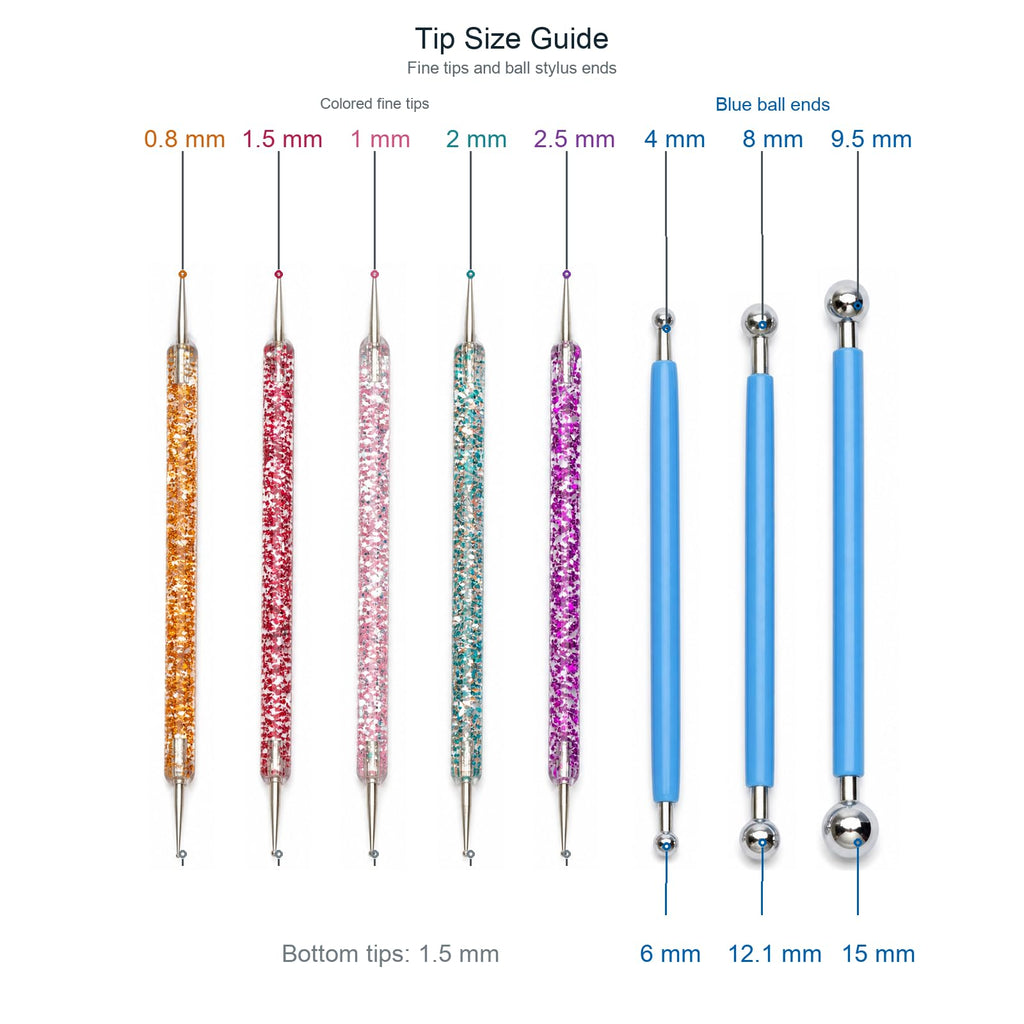 Dearmud 8-Piece Dotting Tools, Ball Stylus Set for Painting, Clay, Nail Art