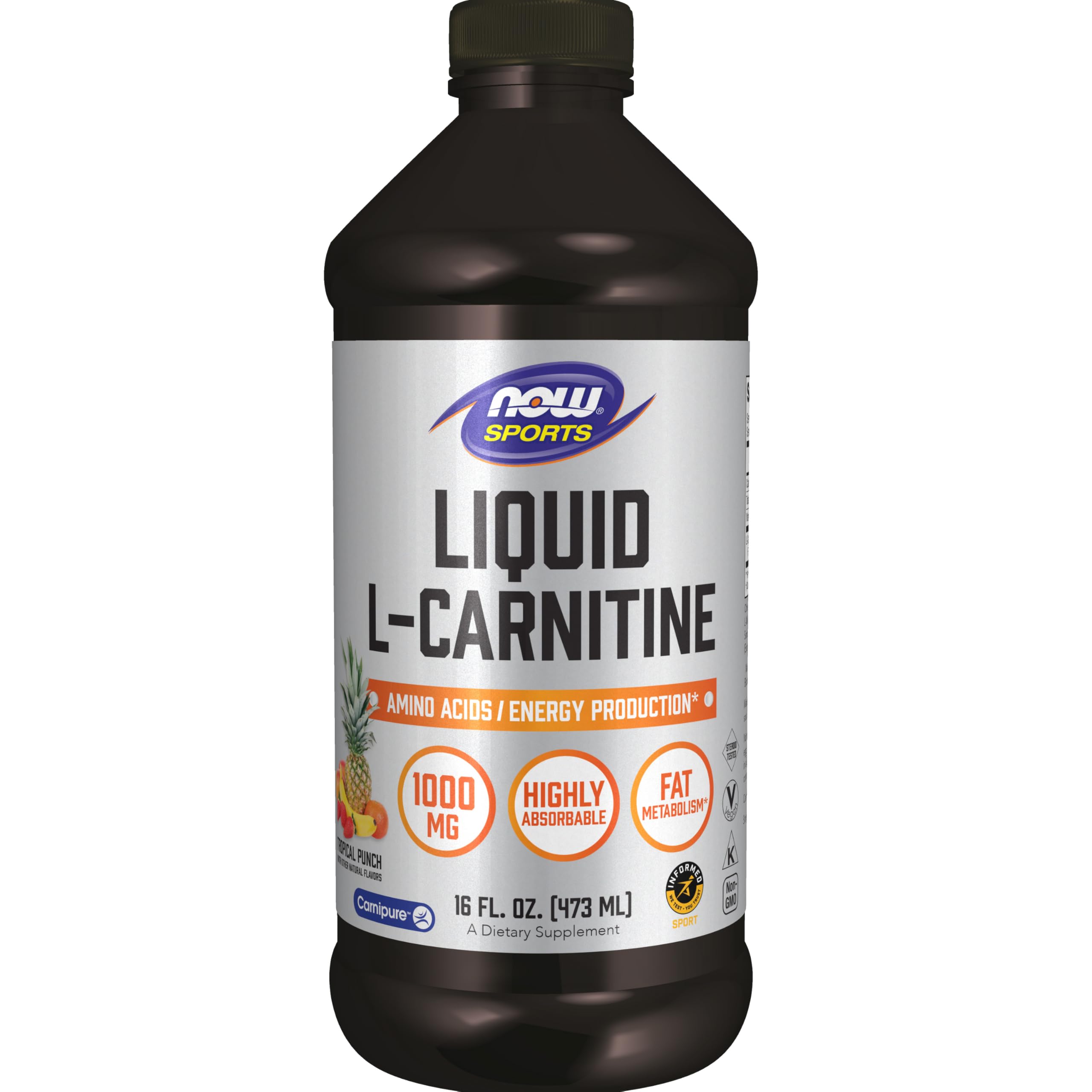 Buy now NOW Sports Nutrition, L-Carnitine Liquid 1,000 mg, Highly Absorbable, Tropical Punch, 16-Ounce at indiglob india