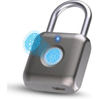 Buy now Pothunder Fingerprint Smart Padlock Lock, Biometric Metal Keyless Thumbprint Lock, Waterproof, USB Rechargeable, for Gym Locker, School Locker, Luggage, Backpack, Suitcase(Gray) Gold at indiglob india