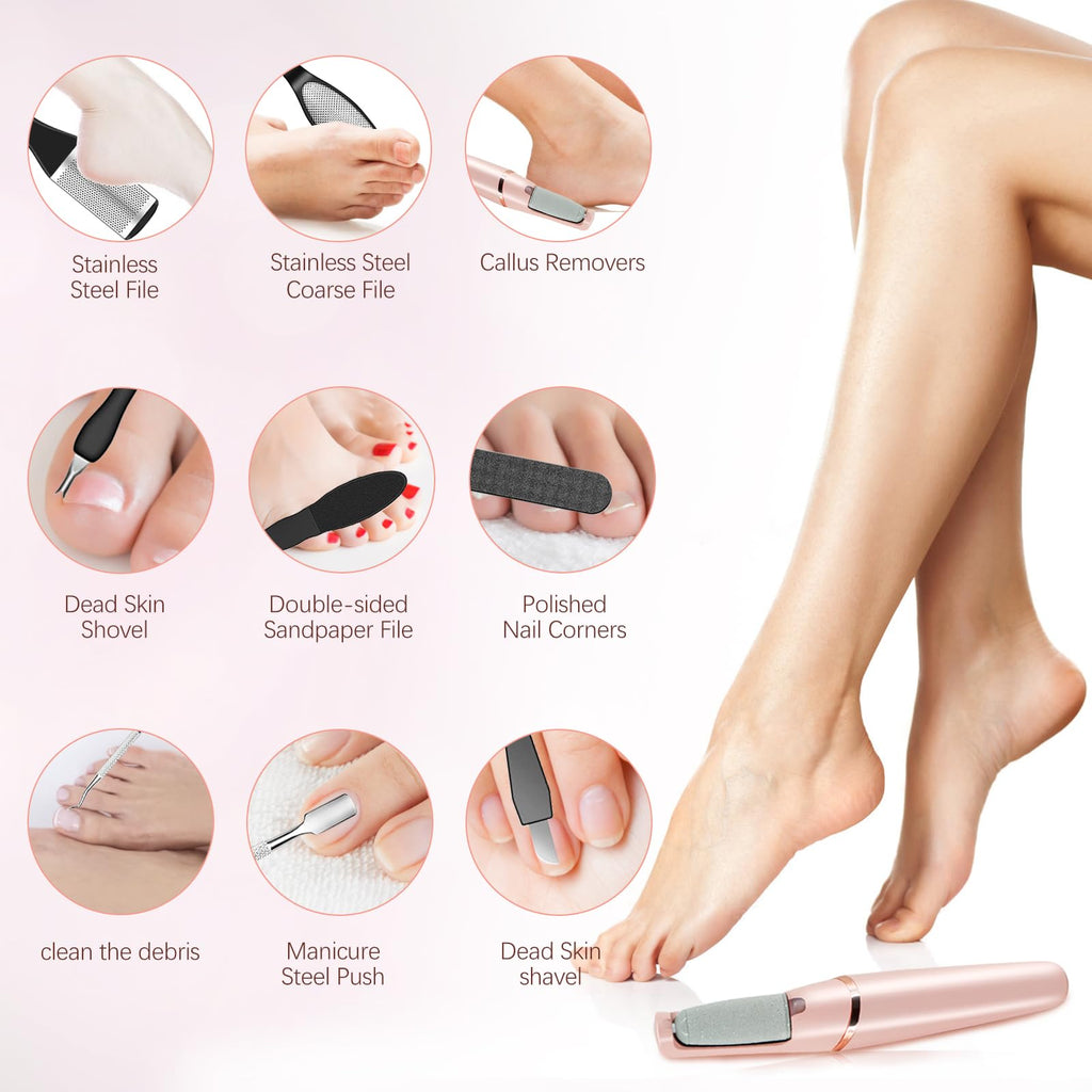 Electric Callus Removers for Feet, Haootadiy Electric Foot Callus Remover Pedicure Kits Rechargeable with12 in 1, Removes Dry Skin for Smoother Feet, Foot Care for Dead Skin Ideal Gift, Assorted