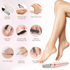 Electric Callus Removers for Feet, Haootadiy Electric Foot Callus Remover Pedicure Kits Rechargeable with12 in 1, Removes Dry Skin for Smoother Feet, Foot Care for Dead Skin Ideal Gift, Assorted