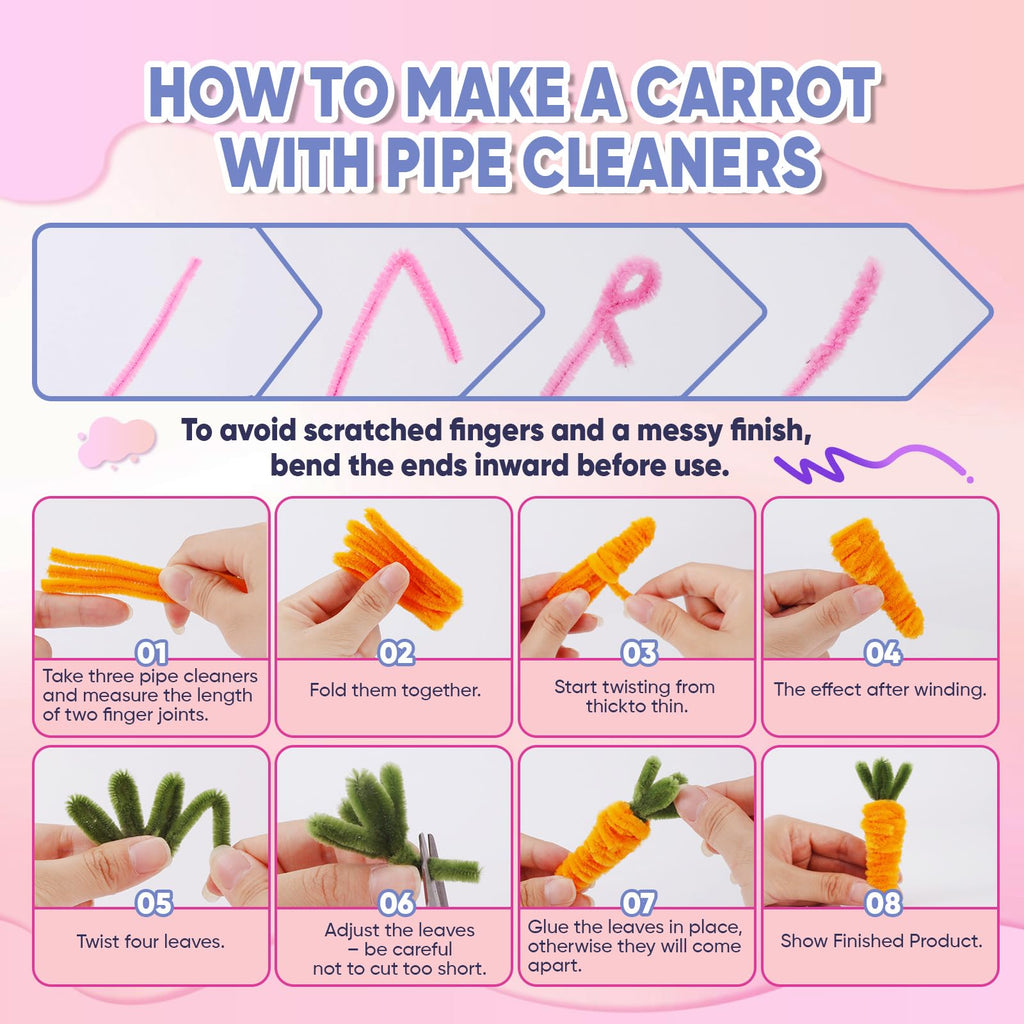 400 PCS Pipe Cleaners Bulk, 40 Colors Chenille Stems Pipe Cleaners Craft