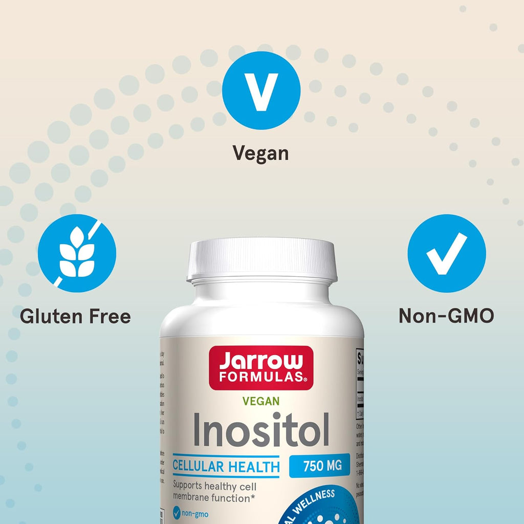 Buy now Jarrow FormulasÂ® Inositol 750 mg, Dietary Supplement, Liver Support for Cellular Health and General Wellness, 100 Veggie Capsules, Up to a 100 Day Supply at indiglob india