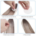 LOVE MEI Silicone Gel Heel Cups - Shoe Inserts for Plantar Fasciitis, Sore Heel Pain, Bone Spur & Achilles Pain - Pad and Shock Absorbing Support for Women (2 Pairs/4Pcs)