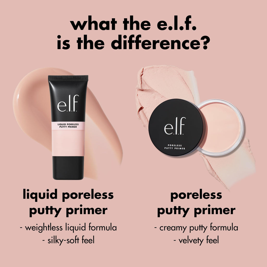 e.l.f. Liquid Poreless Putty Primer, Universal Sheer | Lightweight Face Primer For Long-lasting Makeup Wear, Creates A Smooth Complexion, Vegan & Cruelty-free