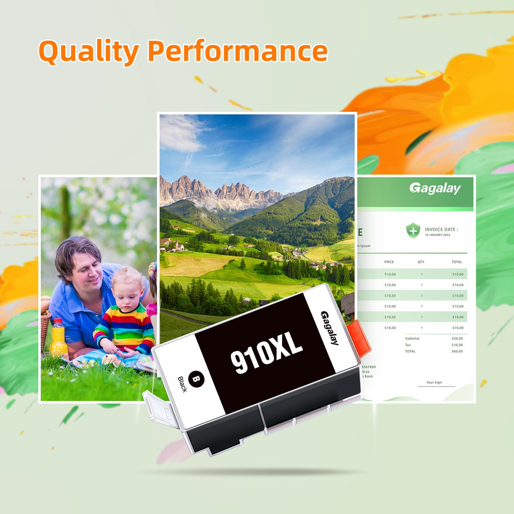 910XL Ink Cartridges Combo Pack for HP 910 Ink Cartridges for HP Printers HP910XL 910 Multipack XL Color HP910 910XL Black and Color Combo Pack Work for Office Jet Pro 8020 8010 8015 Printers, 4 Pack